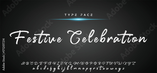 Hot brush alphabet duo. Vector script.