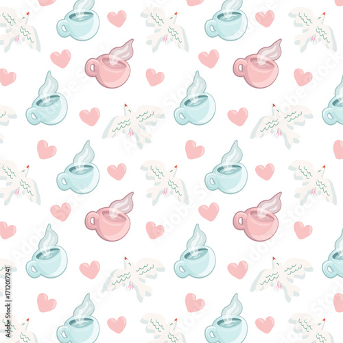 pattern, seamless, vector, wallpaper, cartoon, design, animal, illustration, flower, baby, bird, cat, decoration, set, texture, art, floral, drawing, christmas, ornament, flowers, spring, nature, east