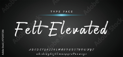 Hot brush alphabet duo. Vector script.