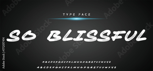 Hot brush alphabet duo. Vector script.