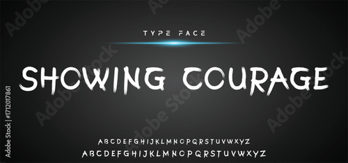 Hot brush alphabet duo. Vector script.