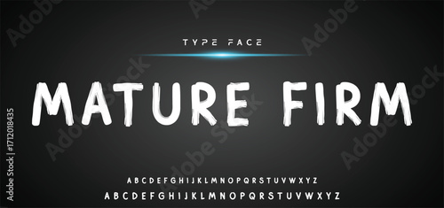 Hot brush alphabet duo. Vector script.