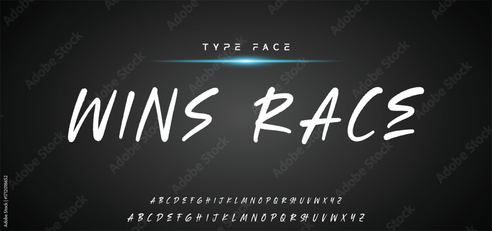 Obraz premium Hot brush alphabet duo. Vector script.