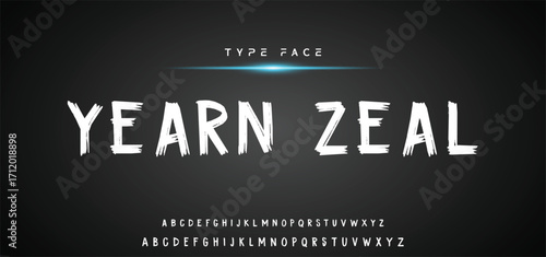 Hot brush alphabet duo. Vector script.