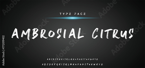 Hot brush alphabet duo. Vector script.