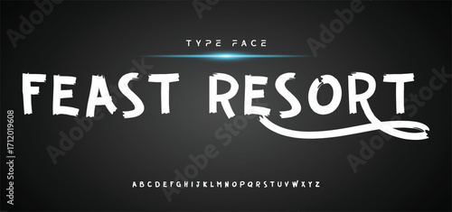 Hot brush alphabet duo. Vector script.