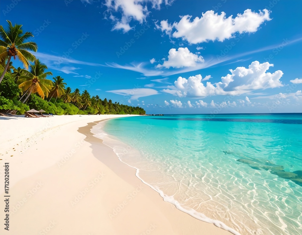 Naklejka premium Tropical beach paradise (39)