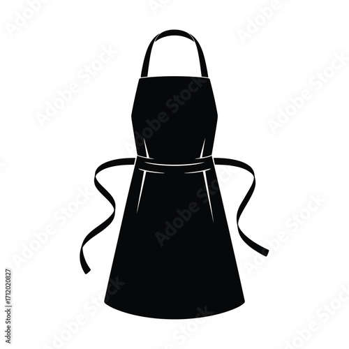 Simple black kitchen apron with ties