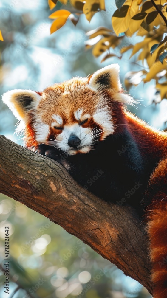 Fototapeta premium Red panda wildlife animal mammal.