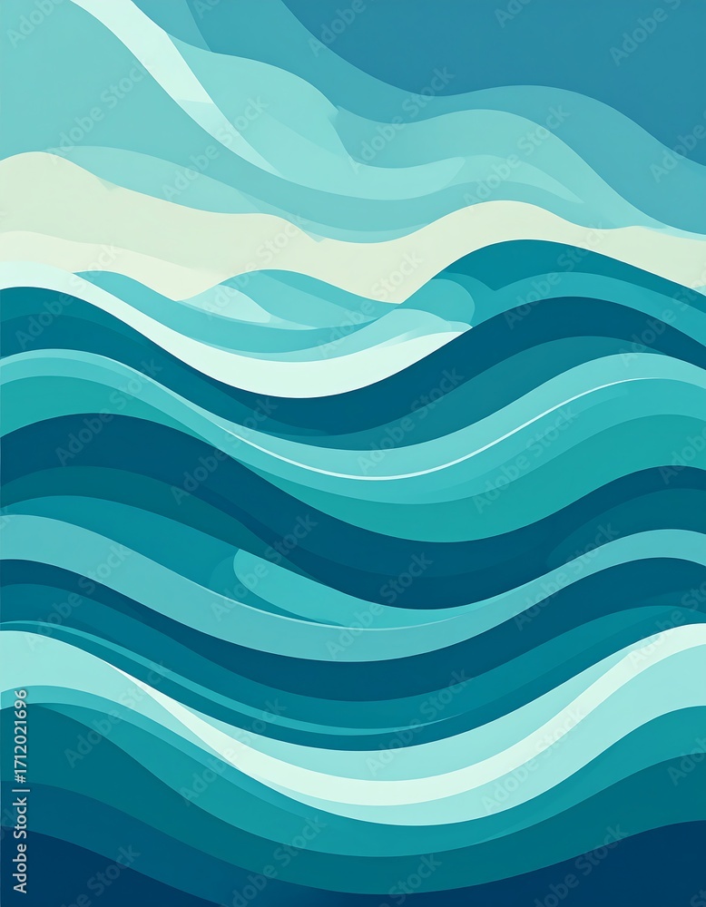 Fototapeta premium Abstract wavy ocean scene
