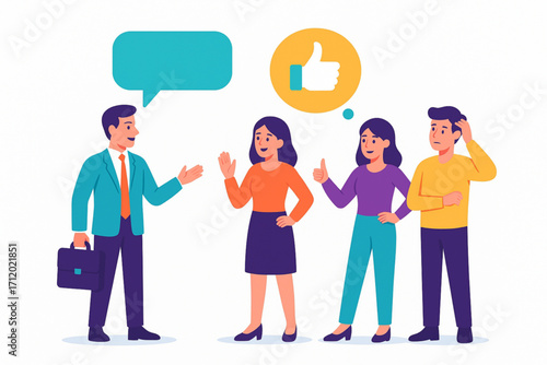 Confident leader addresses team, sparking positive feedback and confusion among some.