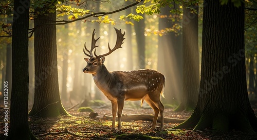 Wallpaper Mural Deer in Autumn Forest. Torontodigital.ca