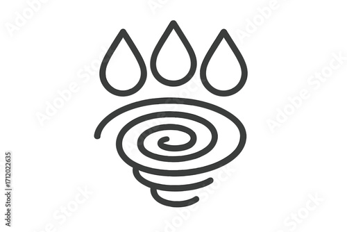Water filter funnel icon. Liquid purification symbol. Drainage vortex or whirlpool sign. Clean water concept. Linear vector illustration for web, app, or logo design.