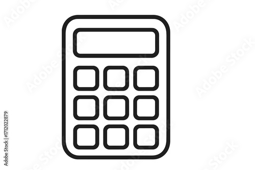 Calculator icon line vector symbol. Business finance and accounting sign. Math education and economy concept. Digital calculation device for budget, savings and investment.