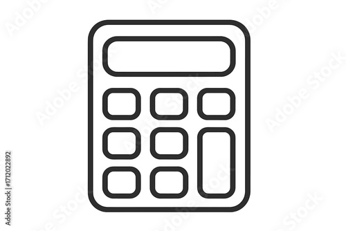 Calculator icon vector. Math symbol for finance, business, and accounting. Financial calculation pictogram. Simple line art illustration for education or web design. Economy sign.