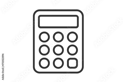 Calculator icon vector. Math symbol in linear style. Outline illustration for finance, accounting, business. Simple pictogram for web, app, UI. Financial calculation tool.