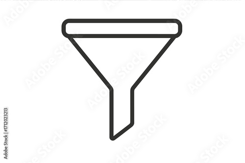 Sales funnel icon, marketing pipeline vector symbol. Business conversion process pictogram. Data filter outline illustration for web design, UI, UX, apps, infographics.