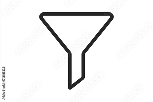 Sales funnel vector icon. Marketing conversion pipeline metaphor. Business process for lead generation. Data filter and sort symbol. Outline graphic for web, app, UI design.