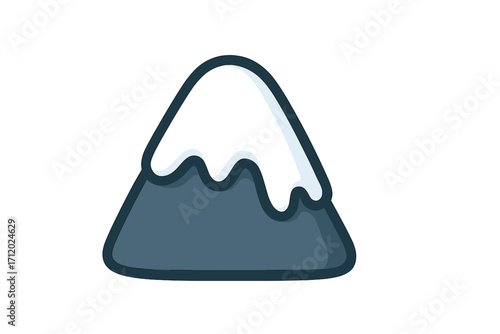 Snow drift icon flat vector illustration, winter symbol, seasonal weather element, cartoon style isolated transparent background, cold climate design for digital use