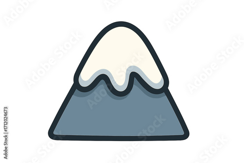 Snow drift icon flat vector illustration, winter weather symbol, cold season design element, cartoon style isolated on transparent background, snowstorm and freezing cold concept