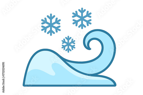 Snow drift icon in flat style, cartoon vector illustration with transparent background, winter snow pile symbol, cold weather design, seasonal frost element, isolated clipart