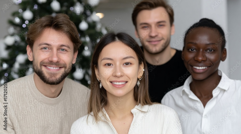Fototapeta premium Diverse business group celebrates achievements during festive gathering in modern office