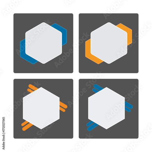 A set of hexagon background templates is often used in graphic design for various purposes