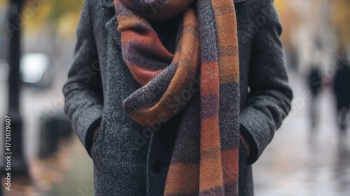 Wallpaper Mural Classic Wool Coat with Scarf – Stylish Winter Day Outfit Torontodigital.ca