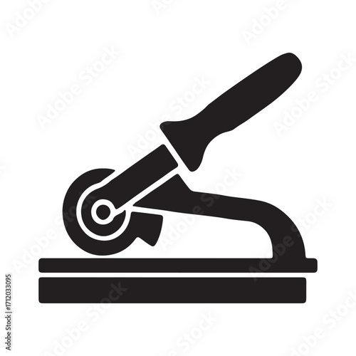 Ceramic tile cutter solid icon isolated on white background