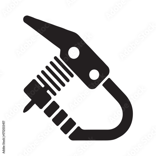Welding clamp solid icon isolated on white background
