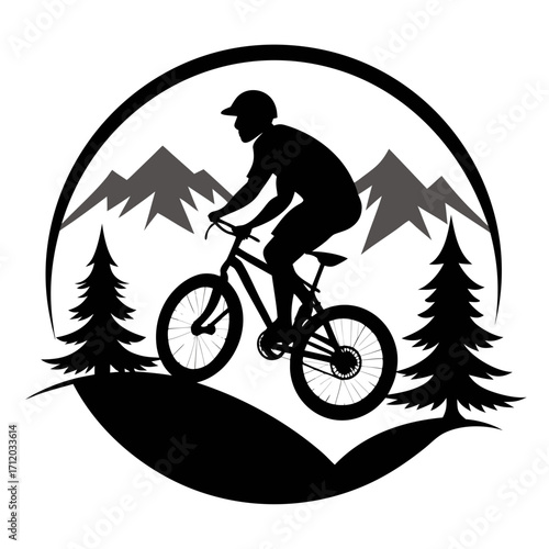 Mountain Biking Silhouette