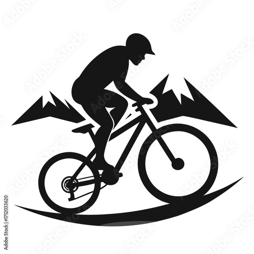 Mountain Biking Silhouette