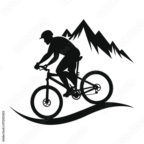 Mountain Biking Silhouette