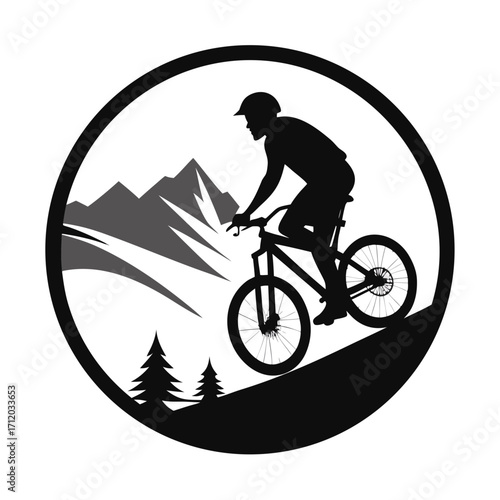Mountain Biking Silhouette