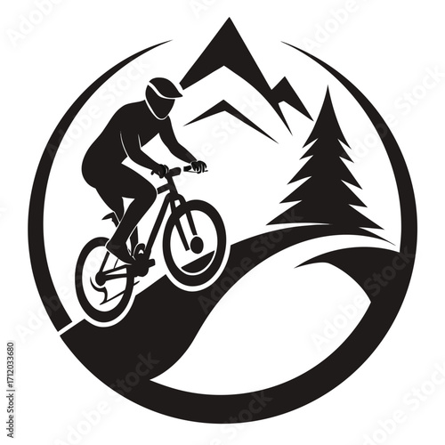 Mountain Biking Silhouette