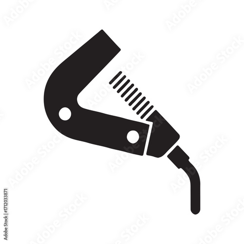 Welding clamp solid icon isolated on white background
