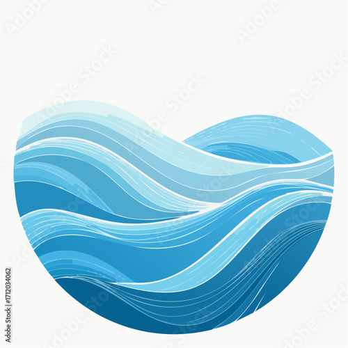 Illustration vectorielle circulaire texture eau stylisée