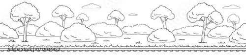Railway railroad graphic black white sketch landscape long illustration vector 