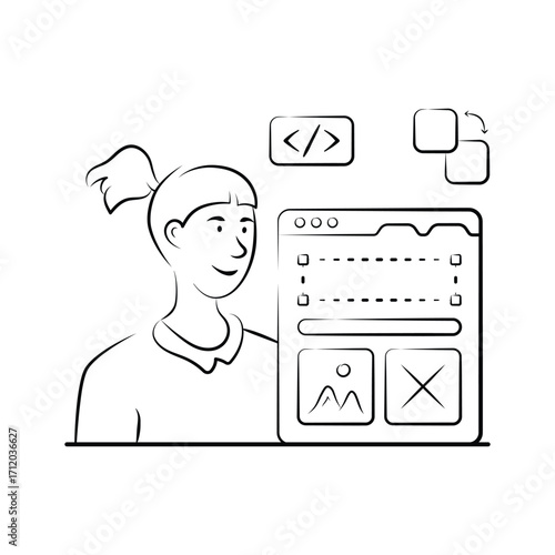 Grab this amazing hand drawn illustration of user experience in modern style