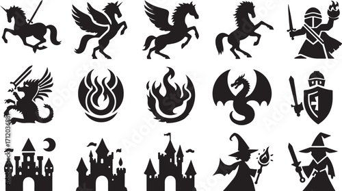 Abstract geometric silhouette shape isolated on transparent background