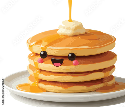 Cute Pancake Stack with a Face
