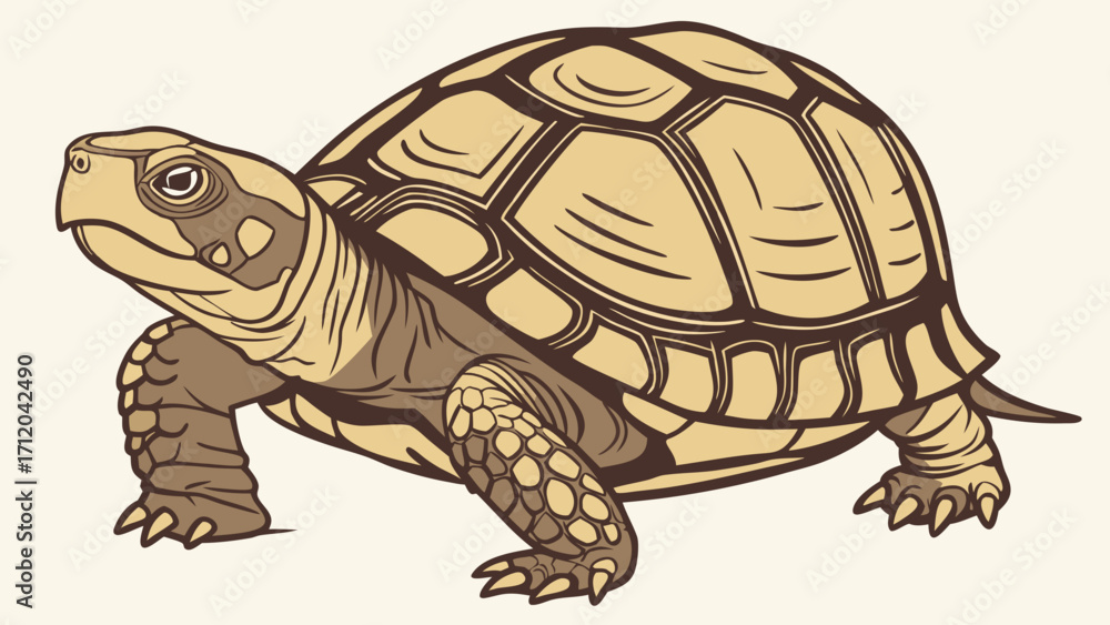 Fototapeta premium Illustration of a Tortoise Shell Reptile Wildlife Nature Cartoon Style Animal Drawing Graphic Design Icon Logo Mascot Symbol Vector Print Template Clipart Image Art Fauna Cre.