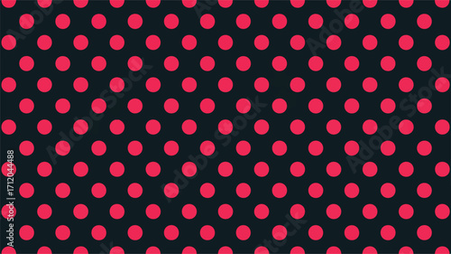 Bright Pink Polka Dot Pattern on Dark Charcoal Background Keywords: polka dot, pattern, background, texture, pink, bright pink, dark charcoal, black, dots, circles, repeating