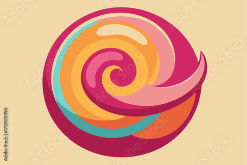 Candy Inspired Abstract Swirl with Glossy Textures