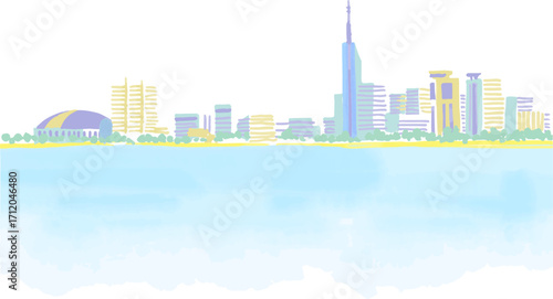 Seaside scenery of Momochi, Fukuoka city