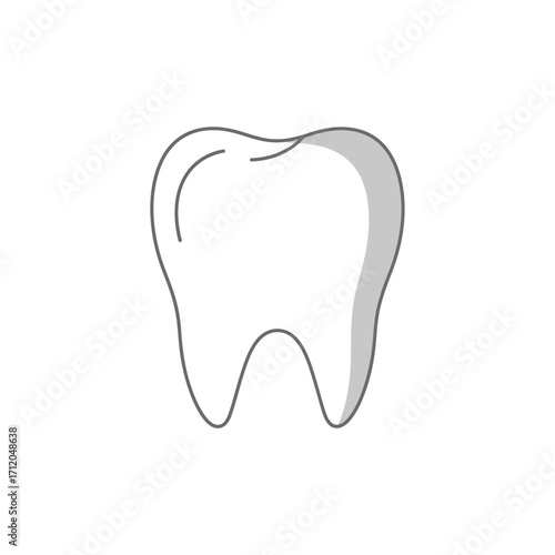 Outline of a healthy human tooth with a subtle grey shadow.