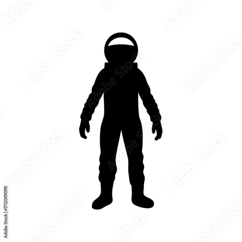Silhouette of a person in protective suit, potentially a beekeeper or astronaut