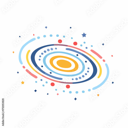 Motif graphique cosmique avec étoiles