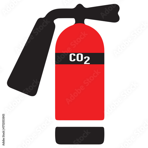 vector illustration of  Fire-Off, powder fire extinguisher