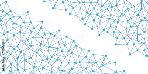 Technology abstract white digital background of connected dot with blue line .many squares and rectangle shapes .Internet connection network high digital technology with connecting points and dots